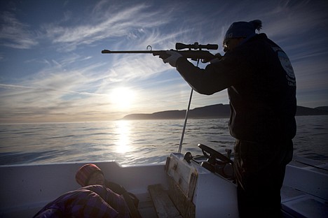 &lt;p&gt;ADVANCE FOR USE SUNDAY, AUG. 21, 2011 AND THEREAFTER - In this July 21, 2011 photo, Inuit hunter Nukappi Brandt aims his rifle to shoot a seal, which dived underwater before he could get off a shot, as his daughter Luusi, 8, keeps low inside their small boat outside Qeqertarsuaq, Disko Island, Greenland. Brandt, 49, has been a hunter since age 14, and said roughly 20 years ago, when winter sea ice became too thin to support dogsleds, seal hunting ceased to be a sustainable way of life here. (AP Photo/Brennan Linsley)&lt;/p&gt;