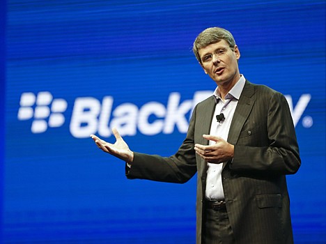 &lt;p&gt;Thorsten Heins, president and CEO at BlackBerry, speaks at a conference in Orlando, Fla. BlackBerry on Friday, Sept. 20, 2013 said that it will lay off 4,500 employees, or 40 percent of its global workforce.&lt;/p&gt;