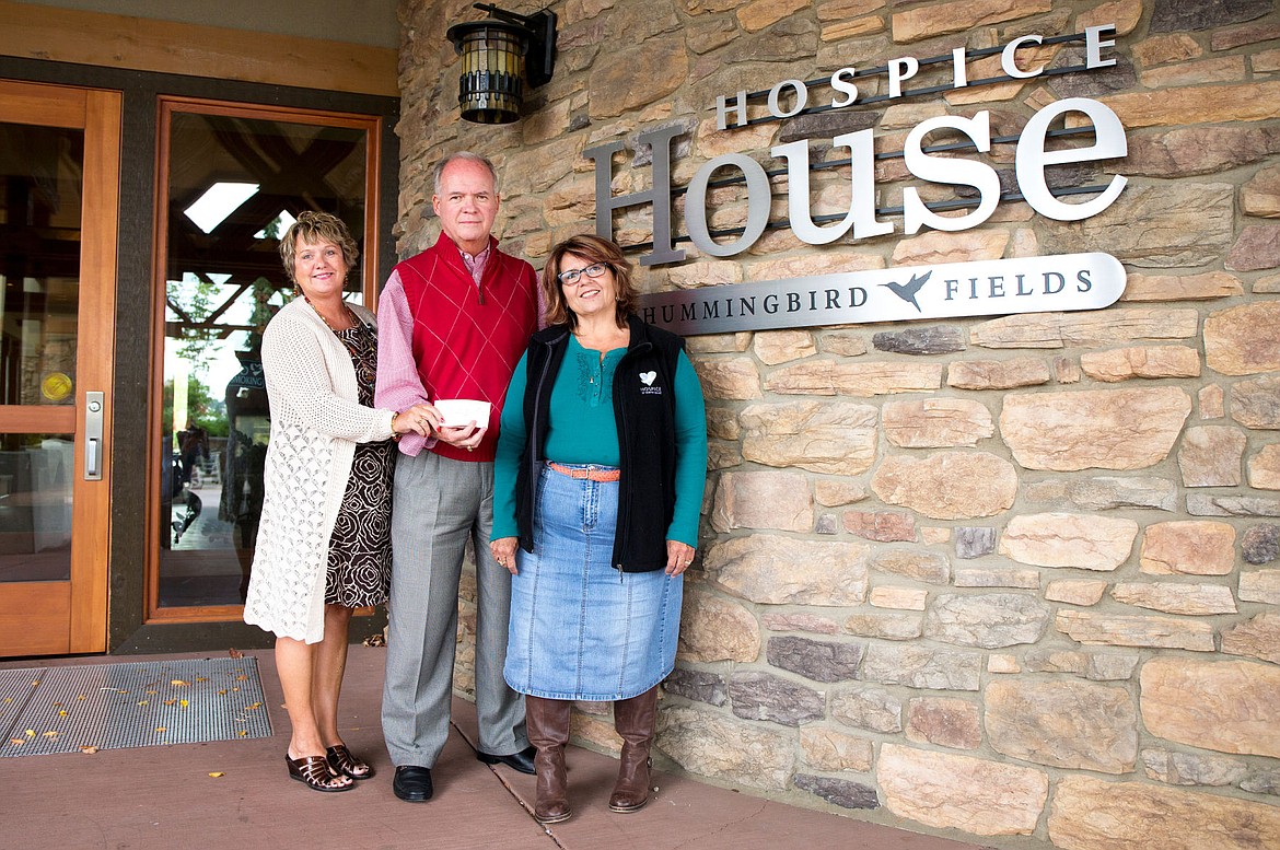 &lt;p&gt;Gary Schneidmiller donated $1 million to Hospice of North Idaho. Pictured from left on Wednesday: Kim Ransier, Gary Schneidmiller and Cindy Reed.&lt;/p&gt;