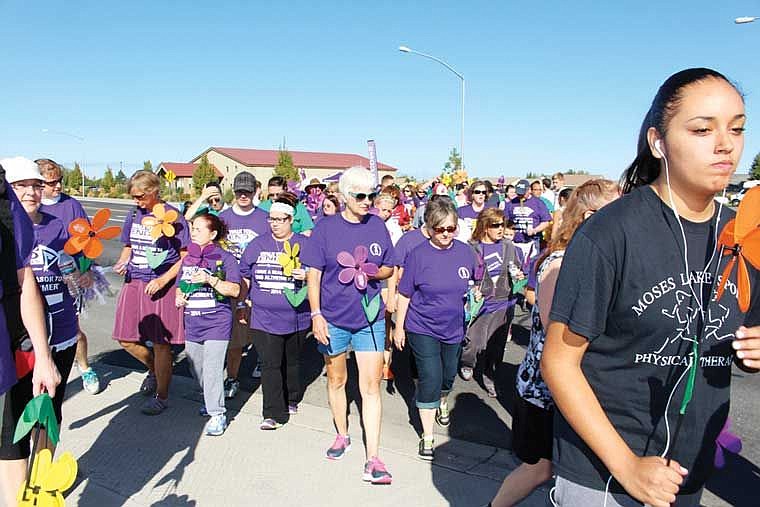 About 200 people took to Yonezawa Boulevard to Walk to End Alzheimer's Saturday.