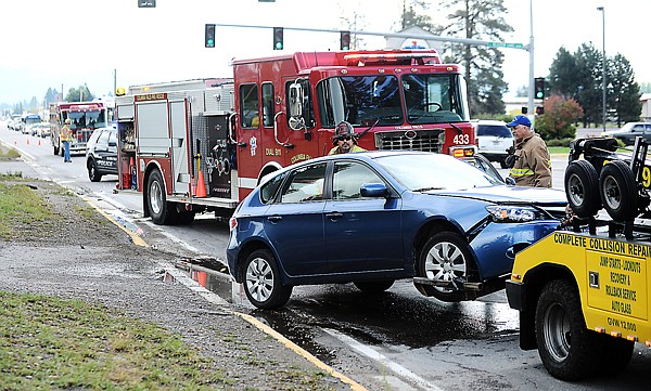 &lt;p&gt;A wreck on Highway 2 in Columbia Falls leads to a traffic slow down for drivers on Thursday morning, September 19. (Brenda Ahearn/Daily Inter Lake)&lt;/p&gt;