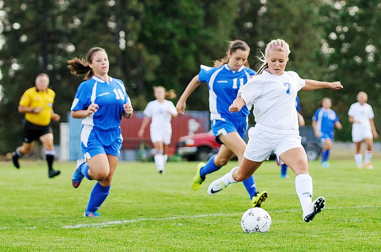 &lt;p&gt;Columbia Falls junior Haley Purdy (7) scores the Wildkats first goal Tuesday night during Columbia Falls' matchup against Bigfork at Columbia Falls High School. Sept. 17, 2013 in Columbia Falls, Montana. (Patrick Cote/Daily Inter Lake)&lt;/p&gt;