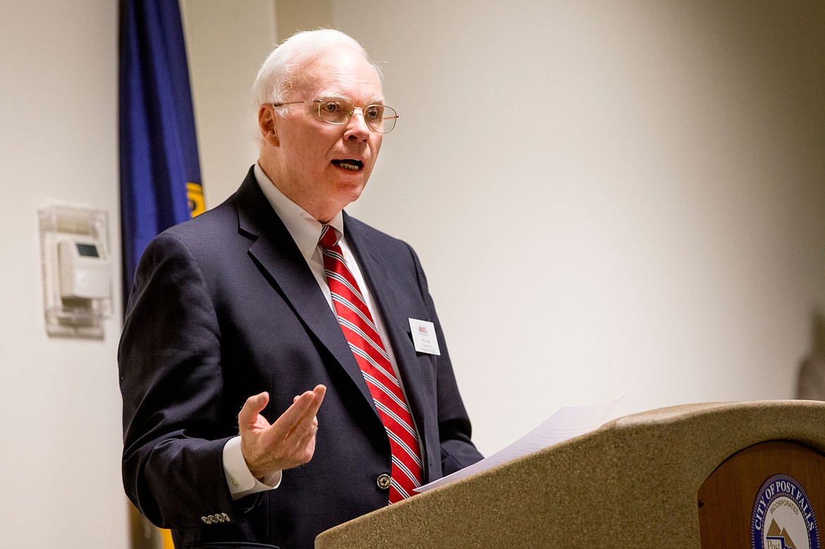 &lt;p&gt;Ron Beal, Chairman, President and CEO of Orgill, Inc. talks about the company's new distribution center in Post Falls on Thursday. The facility will replace the 500,000 square foot Kimball Furniture manufacturing center on Seltice Way.&lt;/p&gt;