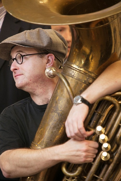 &lt;p&gt;Clint Baker of the Yerba Buena Stompers takes a break from playing the tuba during the opening ceremony of the Glacier Jazz Stampede at the Kalispell Center Mall on Friday afternoon.&lt;/p&gt;