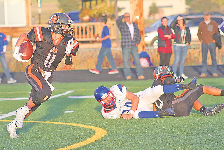 &lt;p&gt;Chiefs wide receive Cole Snyder (11) catches a punt and runs for daylight during a Class B nonconference football game on Friday, September 19, 2014. The Vikings won 47-0.&lt;/p&gt;