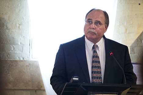 &lt;p&gt;Chair member of the Coeur d' Alene school district board of trustees Tom Hearn speaks at the Human Rights Education Institute Wednesday regarding the upcoming plan to combat bullying in the community.&lt;/p&gt;