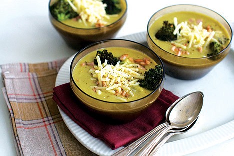 &lt;p&gt;Bowls of Smoky Cream of Broccoli Soup with Sharp Cheddar are shown.&lt;/p&gt;