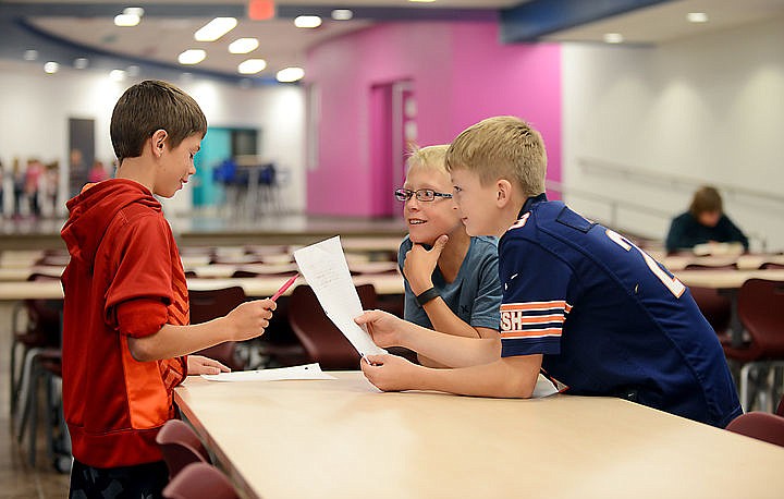 &lt;p&gt;From left, Cody Frost, Landon Tonjum, and Reid Kingsolver, use their study hall to work on speeches for history class on Wednesday, September 16, at West Valley School. (Brenda Ahearn/Daily Inter Lake)&lt;/p&gt;