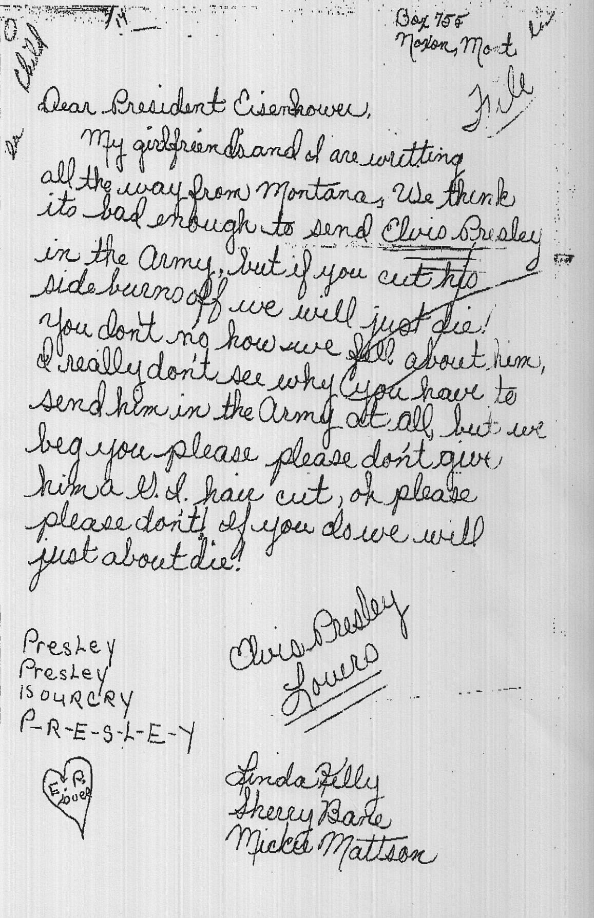 &lt;p&gt;The letter, pictured above was written by an unknown group of young ladies from Noxon.&lt;/p&gt;