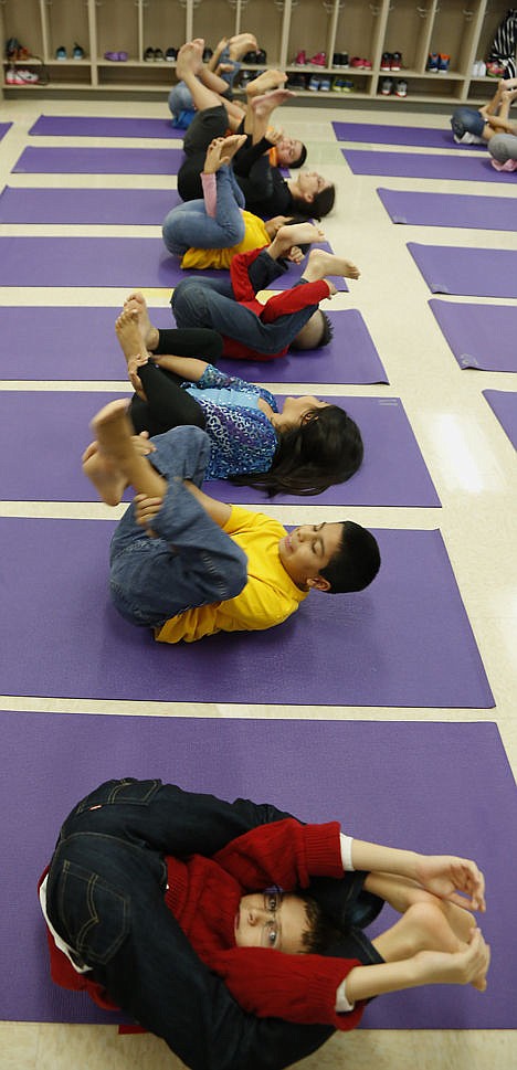 <p>Crockett Elementary students participate in a Yoga class, Sept. 19.</p>