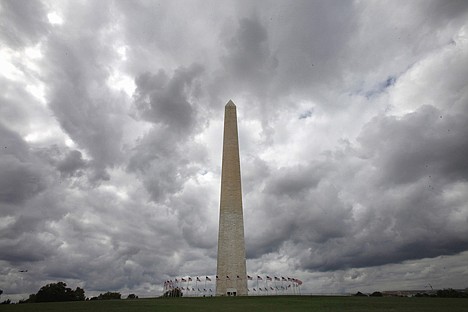 &lt;p&gt;Clouds roll past the Washington Monument in Washington, Monday, before a news conference where the National Park Service updated the extent of damage sustained to the Monument from the Aug. 23 earthquake.&lt;/p&gt;