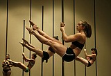 Pole dancing being used for fitness