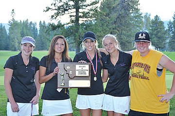 &lt;p class=&quot;p1&quot;&gt;From left to right, Jaylin Kenney, Nicole Clairmont, Anna DiGiallonardo, Lauren Dupuis and Peyton Anderson pose with their divisional championship plaque on Thursday.&lt;/p&gt;