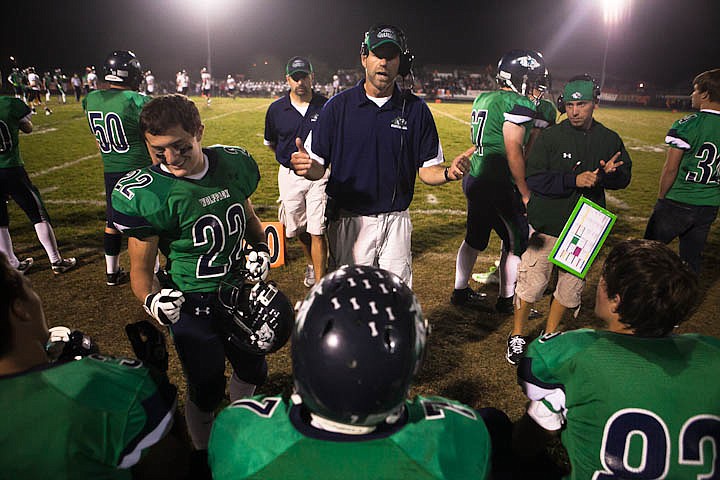 &lt;p&gt;Patrick Cote/Daily Inter Lake Glacier head coach Grady Bennett talks to his team Friday night during the sixth crosstown matchup at Legends Stadium. Friday, Sept. 28, 2012 in Kalispell, Montana.&lt;/p&gt;