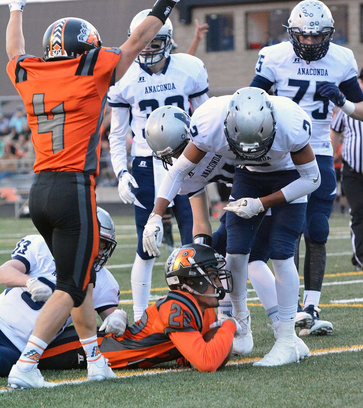 &lt;p&gt;RONAN RB Ezekiel Misa extends for a 6-yard touchdown in the first quarter during Ronan&#146;s 42-6 victory over Anaconda Friday at Ronan High School&#146;s football stadium.&#160;&lt;/p&gt;