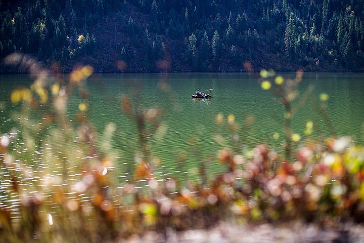 &lt;p&gt;TESS FREEMAN/Press&lt;/p&gt;&lt;p&gt;A man fishes from his boat during the first couple days of fall on Fernan Lake, Tuesday afternoon.&lt;/p&gt;