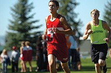 Arlee senior Jesse Pfau focuses on the course in front of him.