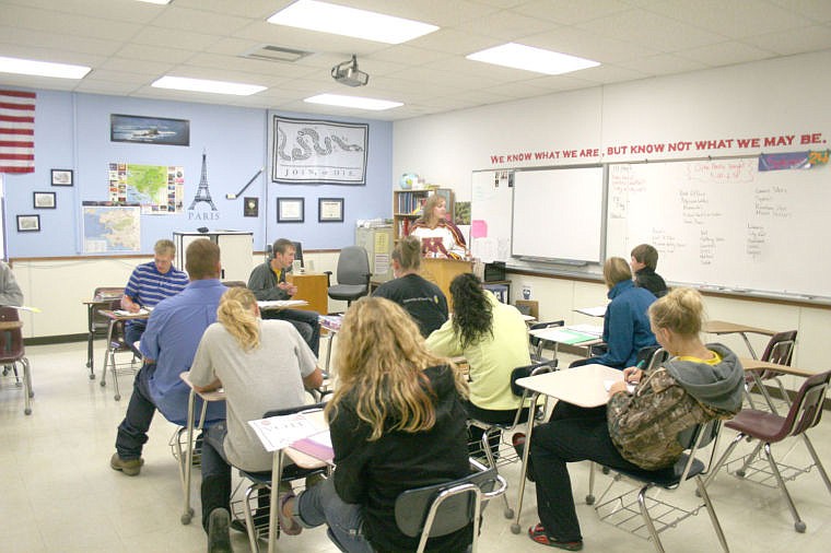 &lt;p&gt;Vicki Nytes prepares her senior United States government class for their upcoming candidate debate.&lt;/p&gt;