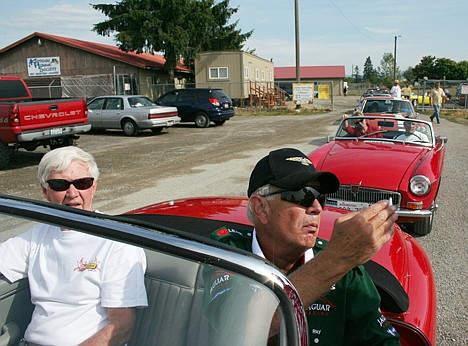 &lt;p&gt;Ray Peterson leads a line of classic sports cars out of the Kootenai Humane Society parking lot. Members of local classic-car clubs donated hundreds of pounds of food to the nonprofit on Saturday.&lt;/p&gt;