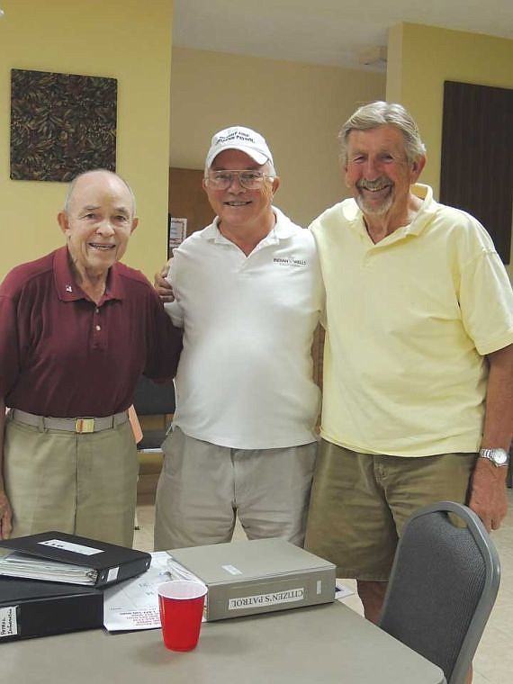 Desert Aire Citizens Patrol Secretary Joe Astler, President Mike Wolf and Vice President Larry Bonander invite you to their annual spaghetti feed on Oct. 4.