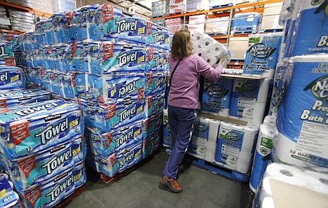 &lt;p&gt;A shopper buys paper towels at Costco in Mountain View, Calif., on Sept. 8. Consumer spending rose by a moderate amount in August while incomes increased by the largest amount in eight months, a gain that was propelled by the resumption of extended unemployment benefits.&lt;/p&gt;