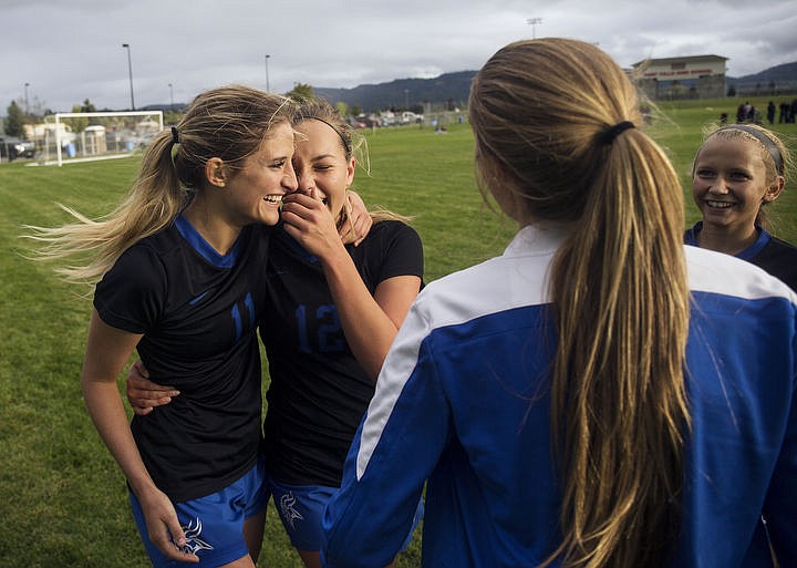 &lt;p&gt;Coeur d'Alene High School soccer players Maggie Vietri (11) and Abbie Ellison (12) celebrate a 10-0 win on Sept. 6, 2016&#160;against Post Falls High School.&#160;&lt;/p&gt;