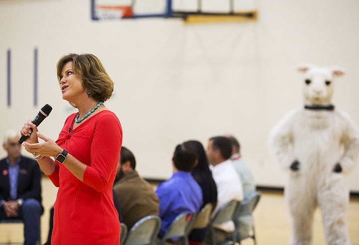 &lt;p&gt;First Lady Lori Otter makes a &quot;See Tell Now!&quot; campaign stop to Borah Elementary on Wednesday, Sept. 21, 2016 to speak to students about immediately reporting anything out of the ordinary - like the campaign's llama mascot or an unidentified adult - to the nearest teacher or administrator to improve student safety and awareness.&lt;/p&gt;