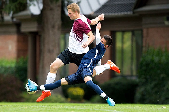 &lt;p&gt;North Idaho forward Koby Murphee, in white, battles for possession with Spokane defender Ivan Adame on Wednesday, Sept. 21, 2016 at North Idaho College.&lt;/p&gt;