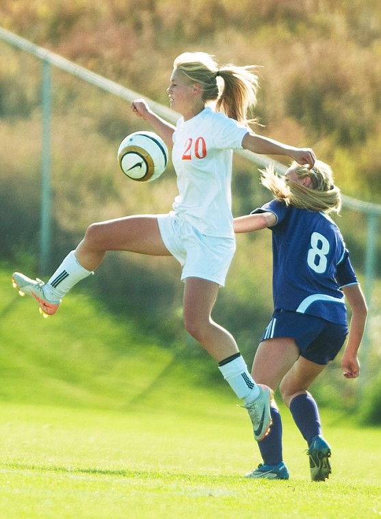 &lt;p&gt;Flathead&#146;s Monica White (20) goes up for the ball Saturday afternoon during Western AA soccer action with Missoula Sentinel at Kidsports Complex.&#160;&lt;/p&gt;