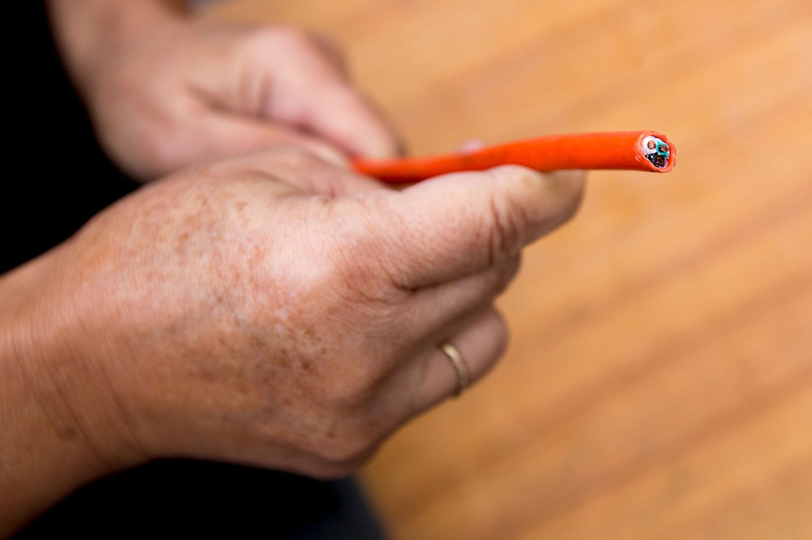 &lt;p&gt;Mary Hayes holds an electrical cord that was powering her food truck when it was cut last weekend. In the six years Hayes has had her food truck open in the parking lot of Runge Furniture in Coeur d'Alene, this is the third electrical cord of Hayes' to be cut, while another was stolen.&lt;/p&gt;