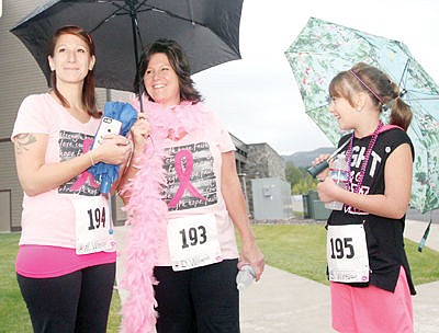 &lt;p&gt;Saturday was a Paint It Pink kind of day with Nikki Winslow, left, Dawn Williams and Sophia Winslow awaiting the 9 a.m. start.&lt;/p&gt;