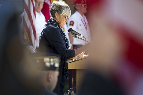 &lt;p&gt;Katie Brody speaks on behalf of Governor Otter at the Kootenai County courthouse courtyard before the War On Terrorism Killed In Action monument was unveiled Saturday.&lt;/p&gt;