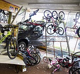 Car crashes into bike shop ... again