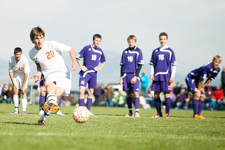 &lt;p&gt;Flathead&#146;s Monte White (20) scores the Braves&#146; only goal on a penalty kick Saturday afternoon in a Western AA match with Missoula Sentinel at Kidsports Complex.&lt;/p&gt;