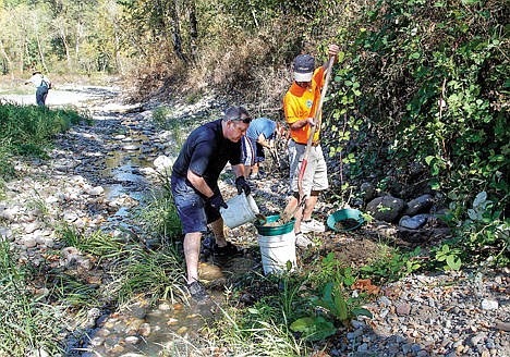 &lt;p&gt;Randy Harper, at right, shovels dirt into a sieve while Patrick Vercoe washes it, Sept. 20, 2014. Digging at rear is Damien Haralson.&lt;/p&gt;