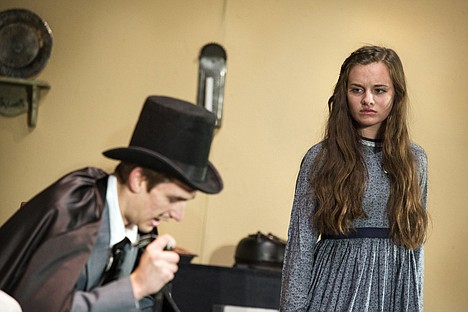 &lt;p&gt;The heroine of Post Falls High School's &quot;He Ain't Done Right By Nell,&quot; Nell Perkins, played by Christina Sedgwick, is threatened by Hilton Hays, played by Nick Dorsey. The melodrama will open Thursday at 7pm.&lt;/p&gt;