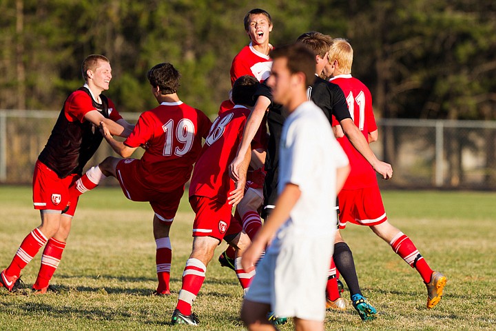 &lt;p&gt;SHAWN GUST/Press Sandpoint High School's Jeremiah Gagnon is lifted into air during a team celebration Wednesday after beating top seeded Lakeland in the 4A Region 1 boys soccer championship game in Rathdrum.&lt;/p&gt;