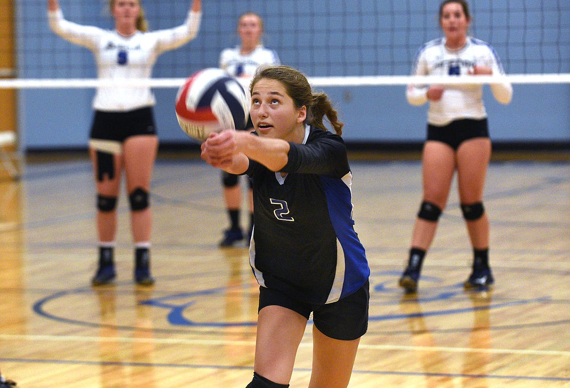 &lt;p&gt;Stillwater Christian sophomore Ramey Metzger digs out a ball during the third game against Bigfork at Stillwater Christian School on Tuesday. (Aaric Bryan/Daily Inter Lake)&lt;/p&gt;