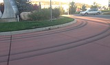 Roundabout tire tracks are no problem