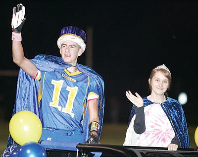 &lt;p&gt;Homecoming king and queen Dominic Voorhies and Ashley Walker halftime during the Bigfork game.&lt;/p&gt;