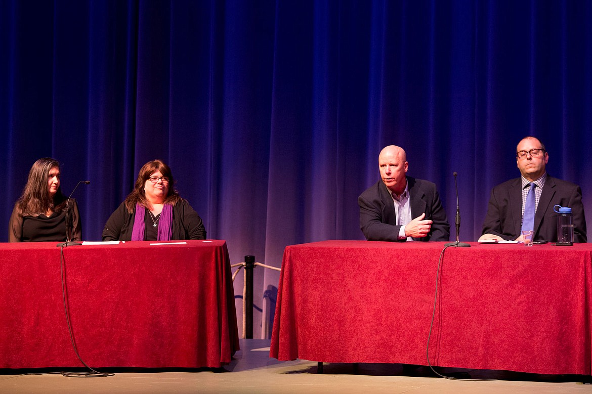 &lt;p&gt;Press Managing Editor Mike Patrick answers a question from the audience as Press columnist Sholeh Patrick, far left, Press City Editor Maureen Dolan and The Inlander journalist Dan Nailen listen during a media panel Thursday at the North Idaho College's conference on civil dialogue.&lt;/p&gt;