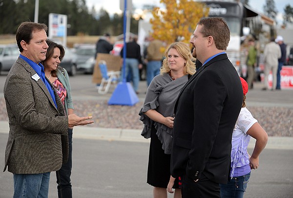 &lt;p&gt;Derek Skees of Kalispell, a Republican candidate for state auditor, and his wife, Ronalee, talk with Dan Cox, Libertarian candidate for U.S. Senate and his wife, Sheila Welke-Cox, before Sunday's debate.&lt;/p&gt;