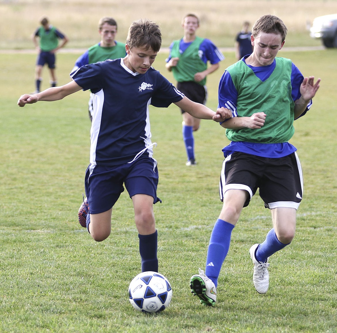 &lt;p&gt;MVCA's Lucca Maddy fights for the ball against a Stillwater Christian player on Friday.&lt;/p&gt;