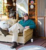 Artist running for president, from the porch
