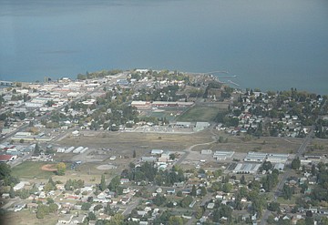 &lt;p&gt;An aerial photo taken mid-flight shows Polson.&lt;/p&gt;