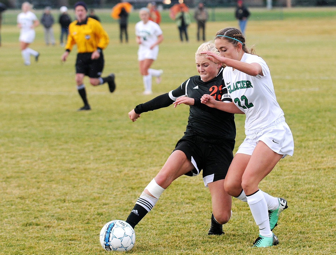 &lt;p&gt;Flathead defender Clara Vandenbosch steals the ball from Glacier forward Gabbi Dickson during the second half at Glacier High School on Tuesday. (Aaric Bryan/Daily Inter Lake)&lt;/p&gt;