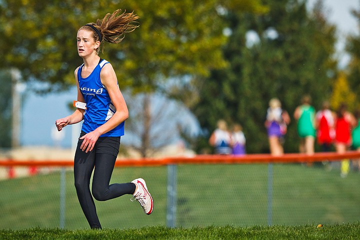 &lt;p&gt;SHAWN GUST/Press Freshman Josie Brown sets the pace Wednesday during the second lap at the 5A Region 1 girls cross country meet in Post Falls.&lt;/p&gt;