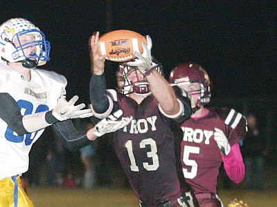 &lt;p&gt;Sean Opland interception from intended receiver Trais Hoisington in the closing seconds vs. Thompson Falls Oct. 16. Troy takes a knee and runs out the clock. Final score 35-32, Troy.&lt;/p&gt;