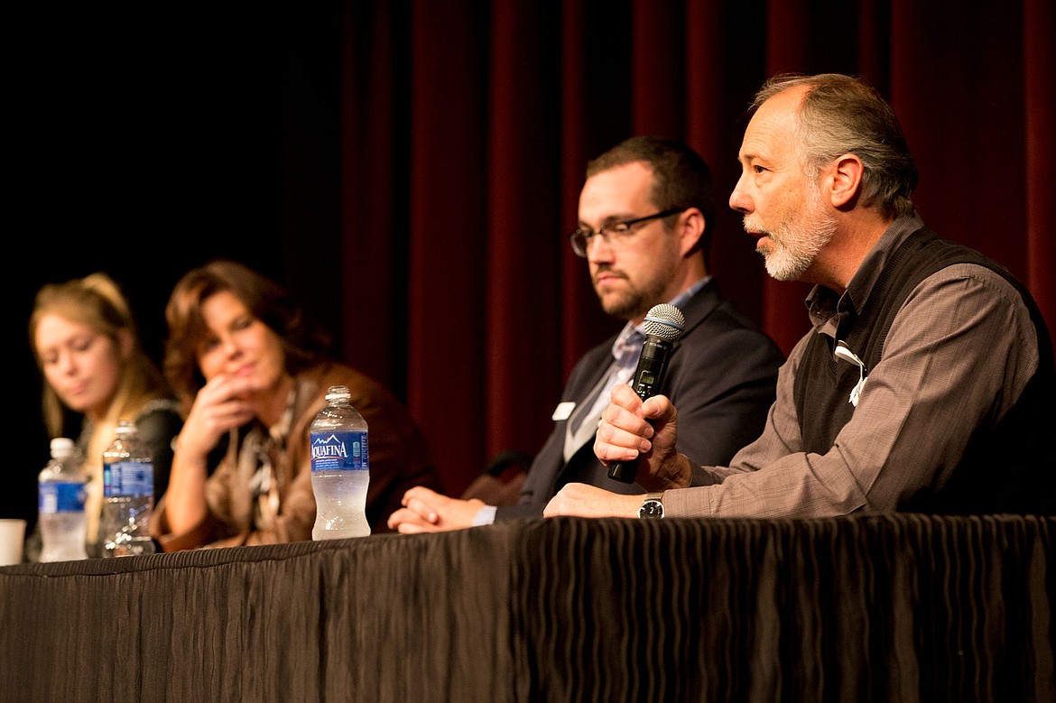 &lt;p&gt;Program Manager of Idaho Youth Ranch Greg Orlando speaks on Thursday at a teenage addiction conference about his work helping children addicted to drugs find help. From left, former drug addict Brandi Irons, first lady Lori Otter and Executive Director for Idaho Drug Free Youth Corey Crownhart.&lt;/p&gt;