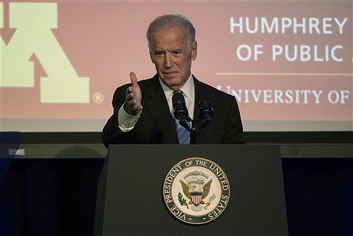 &lt;p&gt;Vice President Joe Biden speaks as he takes part in a tribute to former Vice President Walter Mondale in Washington, Tuesday, Oct. 20, 2015. Bidenb announced on Wednesday he would not seek the Democratic nomination for president in 2016.(AP Photo/Molly Riley)&lt;/p&gt;